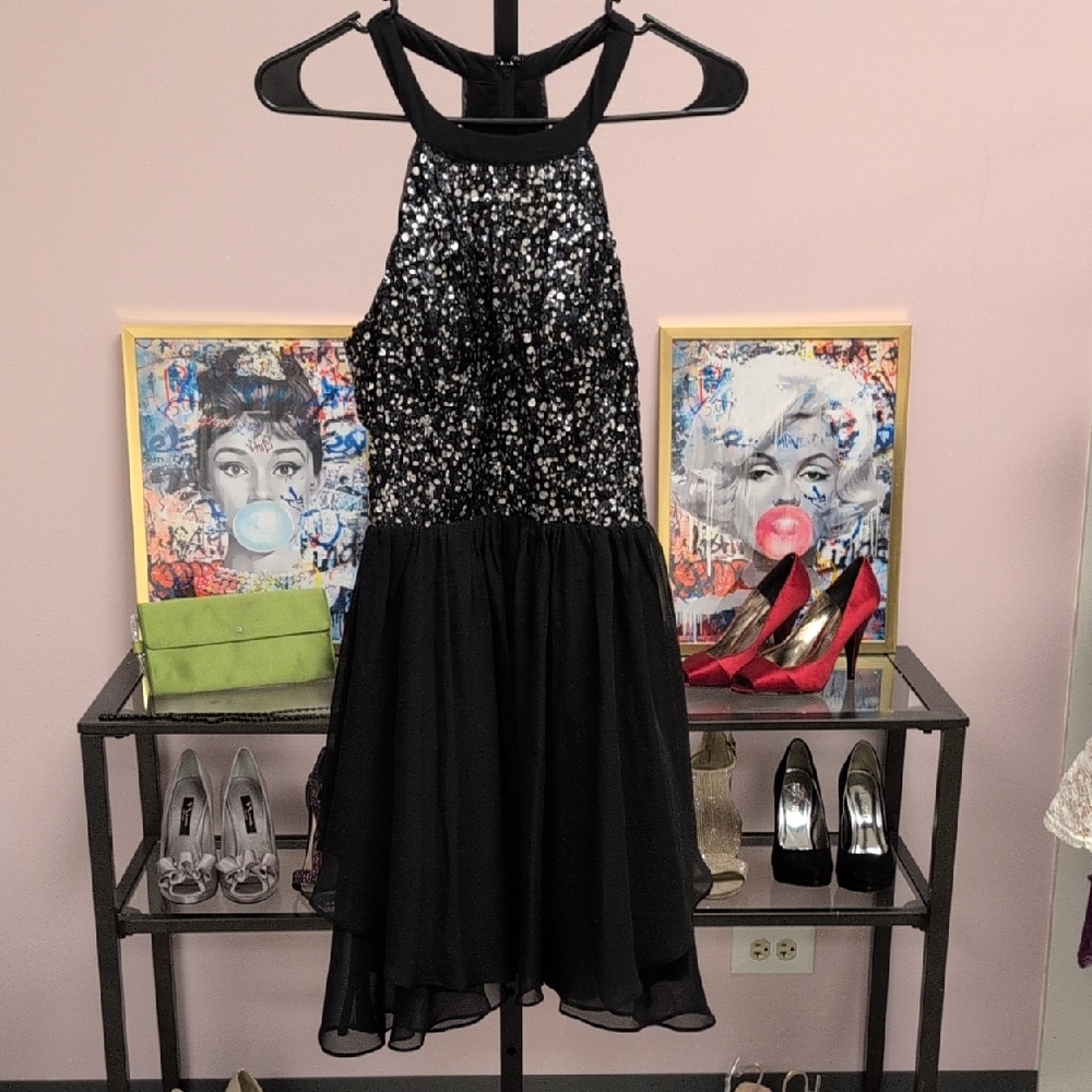 Hailey Logan Black Sequin Dress